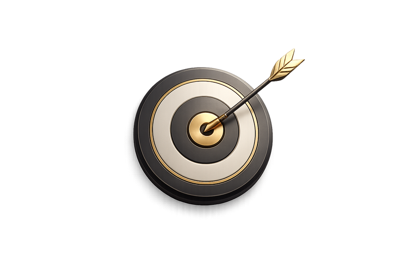Golden target and eye illustration — the Digie 'R' World vision
