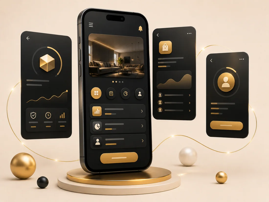 Mobile app development — Android and iOS app screens