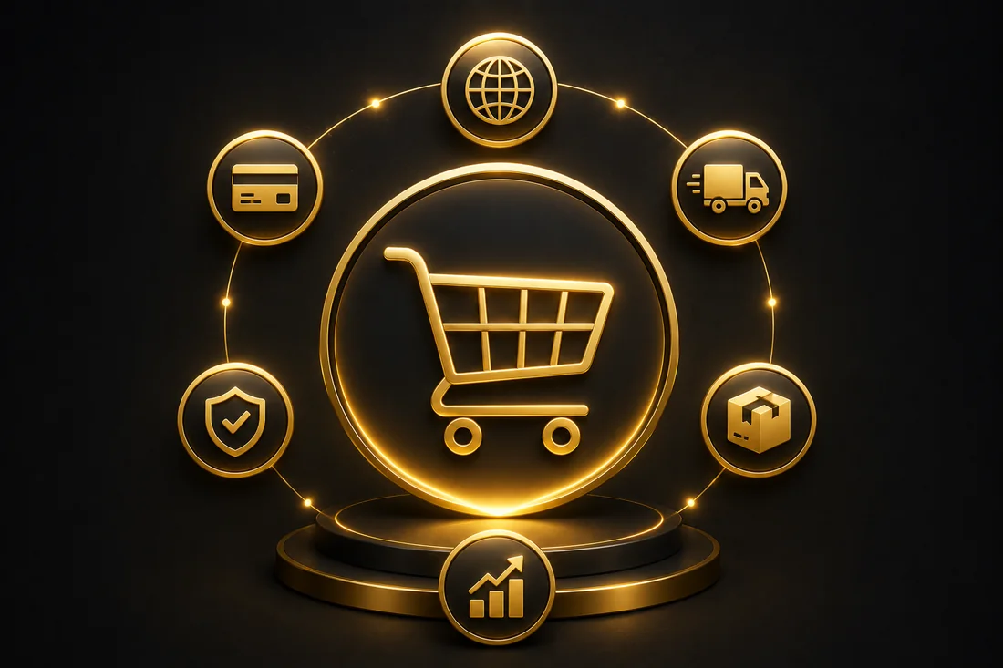 E-commerce store with secure payments, shipping and order management